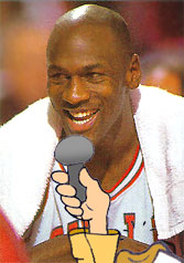 Piet met Michael Jordan